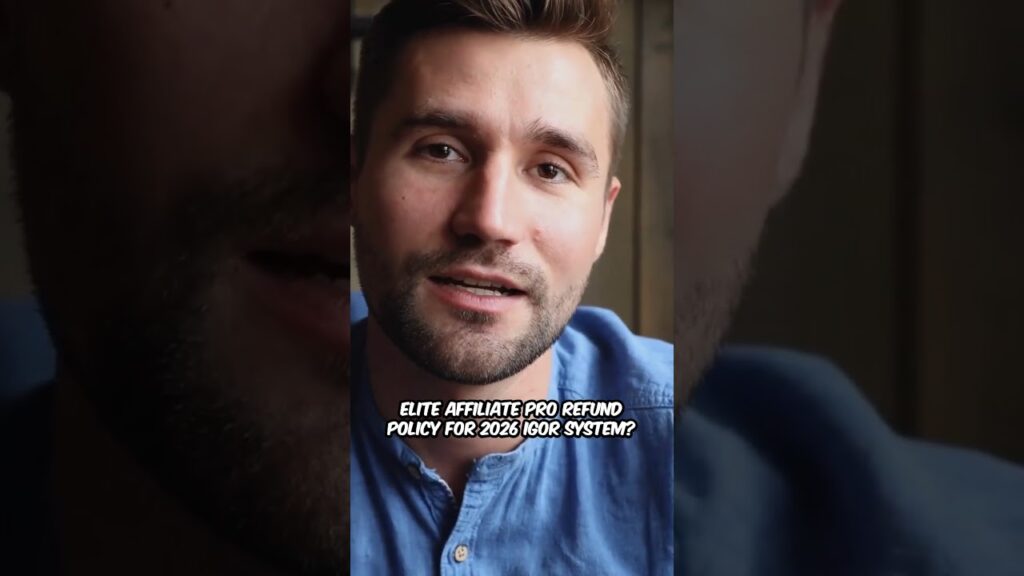 Man discussing the Elite Affiliate Pro refund policy for the 2026 Igor System in a casual setting.